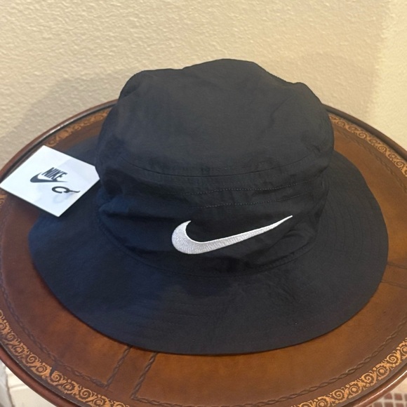 NWT~Stussy x Nike Black Embroidery Bucket Hat Size S/M-Unisex - Picture 3 of 7